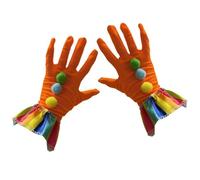 baojielai Funny Cosplay Clown Gloves For Halloween And Carnivals Parties Soft Polyester Satined Pompoms Gloves With Elastic Design