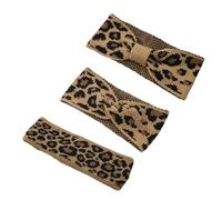 baojielai Hairband Plush with Stylish Leopards Print Bowknot Thicken Lining for Makeup Casual Wear Winter Sports Ear Warmer