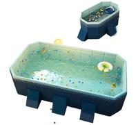 BAOJUHUIKANG 1.6m,Foldable Rectangular Family Swimming Pool, Portable PVC Foldable Swimming Pool with Two Drainage Pipes Easy To Assemble, Perfect for Outdoor Backyard