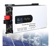 BAOJUHUIKANG 12V to 110V,5000 Watt Pure Sine Wave Power Inverters 12V 24V 48V 60V 72V DC To AC 110V/220V Converter with 2 AC Sockets Car Inverter for Home/RV/Truck/Car/Camping, 24V To 110V