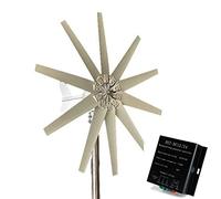 BAOJUHUIKANG 14000W Vertical Wind Turbine Generator, Helix Magnetic Levitation Axis Windmill 10 Blades with Controller & Ring Flange MPPT, White,12V