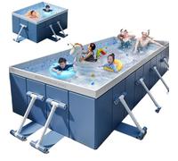 BAOJUHUIKANG 2.1 meters,Outdoor Backyard Above Ground Rectangular Steel Frame Swimming Pool, Portable PVC Foldable Swimming Pool, And Adult And Pet Bathtubs Are Perfect for The Courtyard