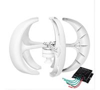 BAOJUHUIKANG 220V, 5 Blades No Noise Vertical Wind Generator,9000W 12V 24V 48V 220V Low Start-Up Wind Speed with Controller Hybrid Suitable for Streets/Gardens