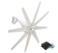 BAOJUHUIKANG 24V, 12V,9000W 3 Phase Wind Power Generator 12V 24V 48V Vertical Axis Windmill Generator,with Controller for Marine, Home, Wind System (White-8 Blades)