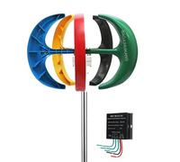 BAOJUHUIKANG 48V, 5 Blade 20000W 3 Phase AC Generator Set DC/AC 220V-12V Wind Power Generator Kit, Suitable for Courtyard/Street Lighting with MPPT Controller