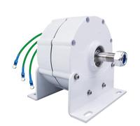 BAOJUHUIKANG 48V, Gearless Permanent Magnet Generator 12000W,500RPM 12V-220V Portable Solar Generator with Controller, for Wind/Water Turbine (With Base)