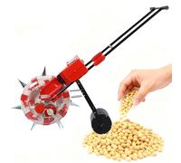 BAOJUHUIKANG 8 mouths, Multi-Purpose Seed Spreader Manual Push Seed Planter with Adjustable Settings Durable Garden Tool for Home Farm & Lawn Seed Planting