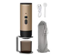 BAOJUHUIKANG Champagne, Portable Electric Espresso Machine, Household Rechargeable Coffee Machine, 90ML Water Tank, 120ML Cup, 5 Colors, with Holder And Velvet Bag