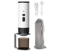 BAOJUHUIKANG White,72W Mini Espresso Machine, Portable Espresso Machine with 7800Mah Battery, Self Heating, Suitable for Home, Travel, And Office Use