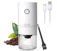 BAOJUHUIKANG White,Portable Coffee Grinder Small, Coffee Bean Grinder Electric with Multi Grind Settings for Press, Cold Brew, Moka Pot, Pour Over, Espresso Machine