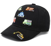 BAOKELAN Boys Car Baseball Cap Kids Cartoon Sun Hats for Girls Black