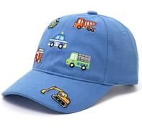 BAOKELAN Children's Cute Baseball Cap Cartoon Car Sun Hats for Boys Gilrs Light Blue