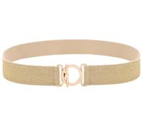 BAOKELAN Stretchy Skinny Belts for Women Elastic Waist Belts for Dresses Beige Gold 80cm/32in