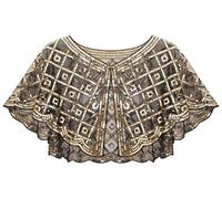 BAOKELAN Women 1920s Shawl Wrap Sequin Evening Cape Shawls for Dresses Wedding Party Black Gold