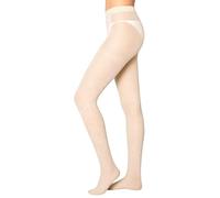 BAOKELAN Women High Waist Tights Vintage Sheer Pantyhose Checkered White