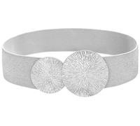 BAOKELAN Women Wide Stretchy Waist Belts Elastic Cinch Belt for Dresses Bling Silver 65CM