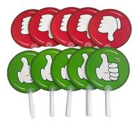 Baokuan 10 Pack Thumbs Down Classroom Voting Paddles Handy Teacher Classroom Event Supplies Plastic Sign Green Red Yes or No Paddles True False Paddles