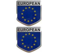 Baokuan 2 Pcs Car Stickers European Union Eu Flags Metal Car Decals Auto Body Emblem Badge Decal Bumper Stickers for Cars Truck