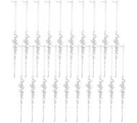Baokuan 20pcs Christmas Icicle Ornaments for Christmas Tree Decorations, Hanging Acrylic Crystal Christmas Ornaments Clear Icicles for Christmas Tree, Winter Wonderland Decorations