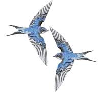 Baokuan 2pcs Flying Swallow Applique Embroidered Iron on Cute Bird Patches Badge Sewing for Clothes Bag Diy Craft Home Decoration Accessory