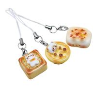 Baokuan 3pcs/set Cute Japanese Simulation Cat Phone Charms Mobile Phone Keychain Kitten Pendant Animal Mobile Phone Chain Lanyard for Girls Boys