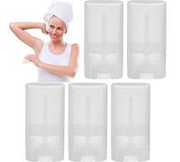 Baokuan 5pcs 15ml Empty Oval Deodorant Container Oval Lip Balm Tubes Lipstick Tube Deodorant Containers Oval Twist-up Tubes for Diy Homemade Crayon Chapstick Holder