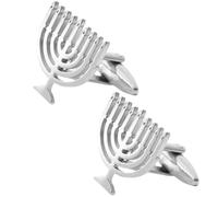 Baokuan Cufflinks for Men, Classic Tuxedo Shirt Cuff Links Jewish Menorah Cuff Links Hanukkah Chanukah Menorah Hanukkiah Cufflinks Jewish Gifts