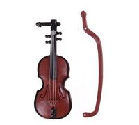 Baokuan Figurines Plastic Mini Violin with Case Stand Dollhouse Crafts Instrument Miniatures Diy 1/12 Dolls House Decor