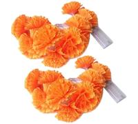 Baokuan Orange Marigold Garland String Lights for Day of the Dead Decorations Marigold Flowers Garlands with Lights for Diwali Indian Wedding Party Home Decor