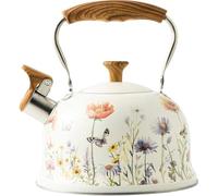Baokuan Tea Kettle - 3l Large Capacity Stovetop Teapot with Vintage Floral Pattern, Kettle for Stove, Ideal Small Tea Kettle for Gas & Induction Cooktops
