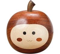 Baokuan Wooden Apples Ornament Simulation Fruit Decorative Hand Carved Wooden Fruit Statue Ornament Art Decorative for Home Office