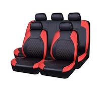 BaoLianBaiHuo Car Front Seat Covers for Land Rover Defender Station Wagon/Defender Van, PU Leather Front Rear Protectors Non Slip Car Interior Accessories,B/Red