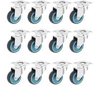 BAOLIHUI 12Pcs Swivel Castors Heavy Duty 2 inch 50mm Castor Wheel for Furniture Small Rubber 110lbs 50 kg per Wheel Transport Roller Furniture Trolleys Swivel Casters