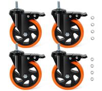 BAOLIHUI Heavy Duty Castors for Furniture 125 mm - 12 mm x 25 mm (1/2-12UNC) With Brake, 700 kg Load Capacity, Transport Wheels