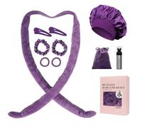 Baolivi Velvet Heatless Curls Hair Curler, Soft Overnight Hair Curlers No Heat, 70" Overnight Curls Headband, 10 PCS Heatless Curlers Rollers Set for Medium Long Hair Volume, Purple