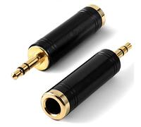 baolongking 2-Pack 1/4'' to 3.5mm Stereo Pure Copper Headphone Adapter,3.5mm(1/8'') Plug Male to 6.35mm (1/4'') Jack Female Stereo Adapter for Headphone, Amp Adapte, (Black)