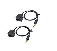 baolongking 2 Pack Headset Buddy RJ9 4P4C Female to 3.5mm Male Cell Phone Adapter Cable for Cisco, Avaya - Black 30cm