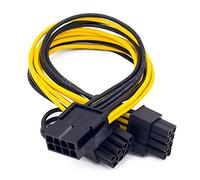 baolongking 2pcs 8 Pin PCI-E to 2 PCI-E 8 Pin (6 Pin + 2 Pin) Power Cable, Splitter PCI Express Graphics Card Connector PC Power Cable GPU Graphics Video Card Wire, 30cm