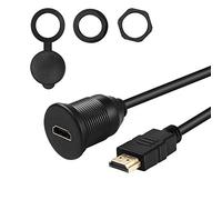 baolongking HD Male to Female Car Mount Flush Extension Cable Truck Boat Motocycle Dashbaord Flush Mount With Mounting Panel - 1M