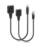 baolongking Headset Adapter RJ9 Male to 3.5mm Female Headset Phone MIC Audio Splitter Adapter Cable 2 Pack