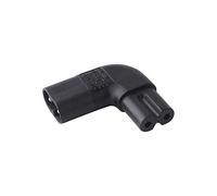 baolongking IEC320 C7 to C8 Right Angle AC Adapter, IEC 320 C7-C8 90 Angle Degree Vertical Left Right Angle Power Adapter, Figure 8 Male to Female Angle AC Converter 1pcs Black color