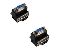 baolongking Right Angle VGA Male to Female 15 Pin SVGA Converter Adapter Connector for LCD Monitor TV Connector 2pcs
