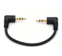 baolongking Short 3.5mm Right Angle Cable, Gold Plated 90 Degree 3.5 Male to Male Audio Stereo Jack Plug Car Aux 3-Pole TRS 25cm