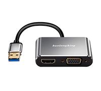 baolongking USB 3.0 to HD+VGA Adapter with Audio Output, USB to HD Converter 1080P Support HD and VGA Sync Output for Windows 7/8/10 (NO MAC/Linux/Vista/Chrome)…