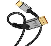 baolongking USB C to DisplayPort 2.1 Cable, 16K@60Hz, 8K@120Hz, 4K@240Hz, Unidirectional Thunderbolt 3/4/5 to DP Cable, Compatible with MacBook Pro/Air, iPhone 16 Pro/Max, XPS, Mac Mini (2M)