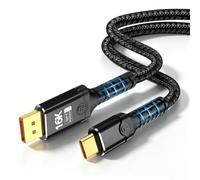 baolongking USB C to Displayport 2.1 cable, bidirectional Thunderbolt 3/4/5 to DP, supports 16K@60Hz 8K@120Hz, compatible with MacBook Pro/Air, Galaxy S25, iPad Pro, XPS 17 (1M)