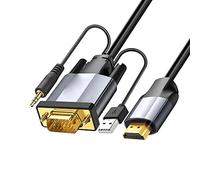 baolongking VGA to HD cable, gold-plated 1080P to HD adapter cable, VGA output to HD input conversion cable, suitable for desktops, laptops, projectors, monitors, HDTVs, Xbox (3 meters)