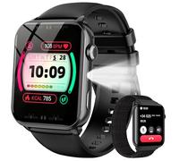 Baolubao Smart Watch for Men Women,1.91" HD Waterproof Fitness Watches with LED Flashlight, Bluetooth Notifications/Make Calls, Heart Rate/Sleep Monitor/2 Straps,Step Counter for Android/iOS