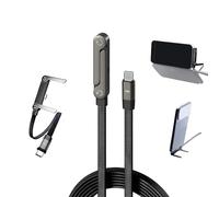 Baomaeyea 2-in-1 Invisible Holder Charger Cable,240W Fast Stand Charging Cable,Anti-tangle 5 FT Flexible Cord Kick Cable Charger for Smartphones,Tablets,Laptops,Enjoy Hands-free Video Browsing (1PC)