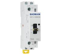 BAOMAIN 16A 2 Pole 2NO Manual Household AC Contactor, 220-240V 50/60Hz Modular Contactor with Manual/Auto Control Switch, 35mm DIN Rail Mount, 18mm Wide, CE, HC1-16M/20